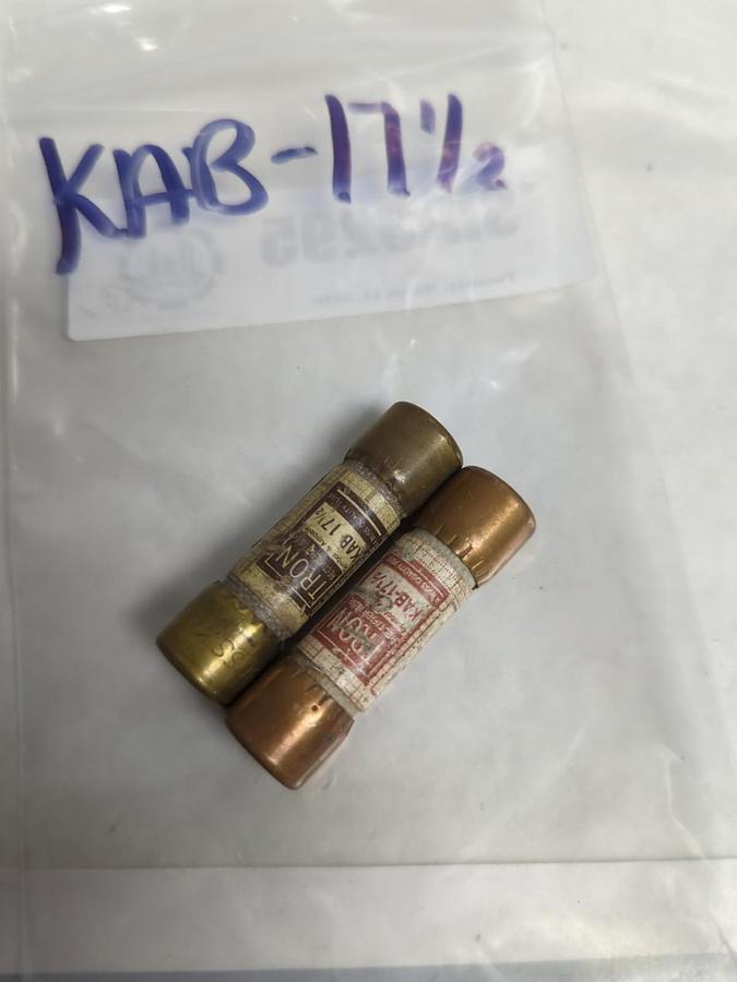 Used COOPER BUSSMANN,KAB-17-1/2,TRON 17-1/2 AMP FUSE LOT OF 2 PRE-OWNED