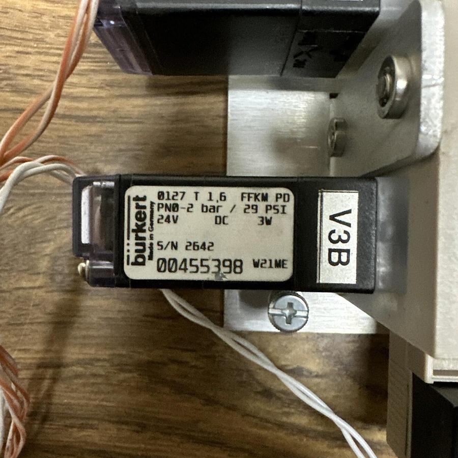 Used Burkert,0127-T-1.6-FKM-PD,2 EA. w1 ea.6604T0,600Micro Solenoid Valve wManifold