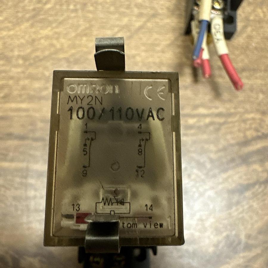 Used Omron,MY2N,110VAC Relay With Base  LOT of 2