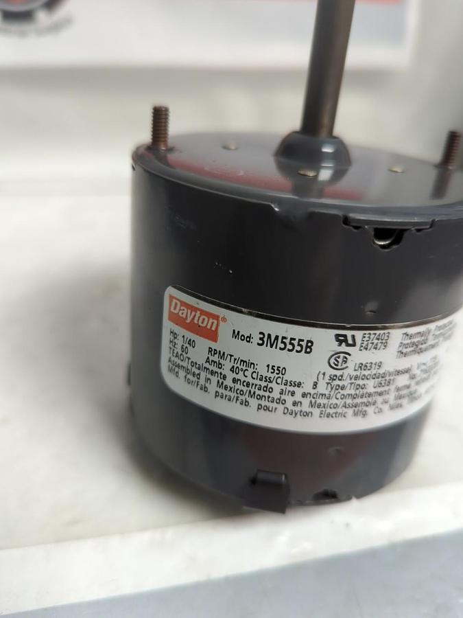 Used DAYTON,3M555B,MOTOR HP 1/40 RPM 1550 HZ 60 PRE-OWNED