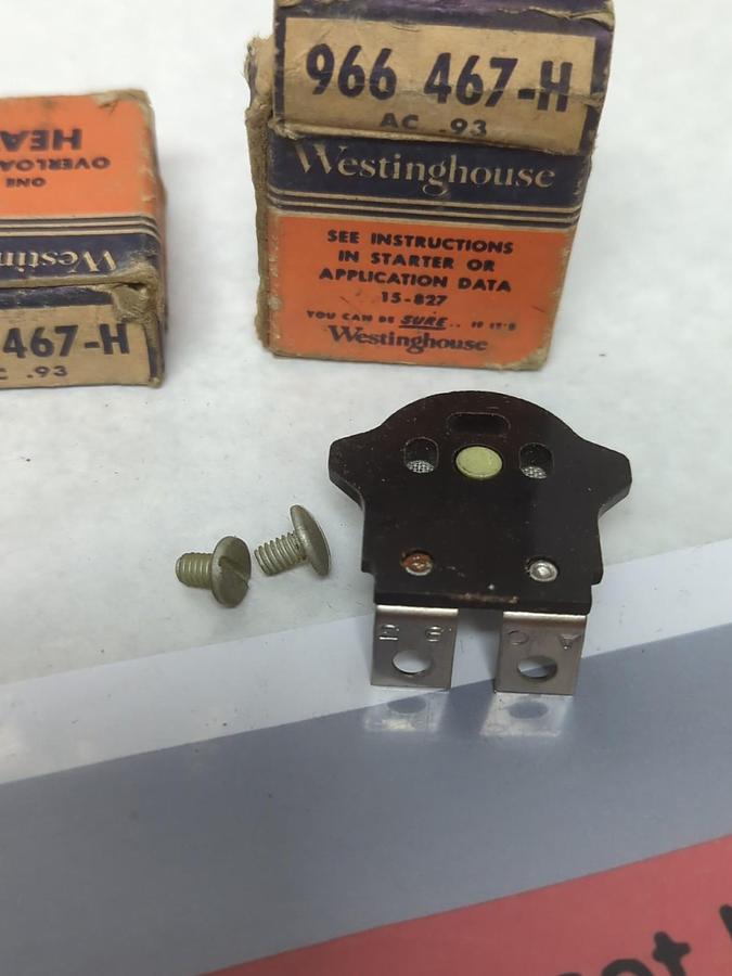 WESTINGHOUSE,966 467-H,OVERLOAD THERMAL HEATER RELAY LOT OF 2 NOS