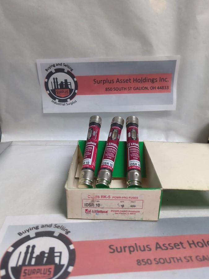 LITTELFUSE,IDSR10,INDICATOR FUSE 10 AMP LOT OF 3 NOS