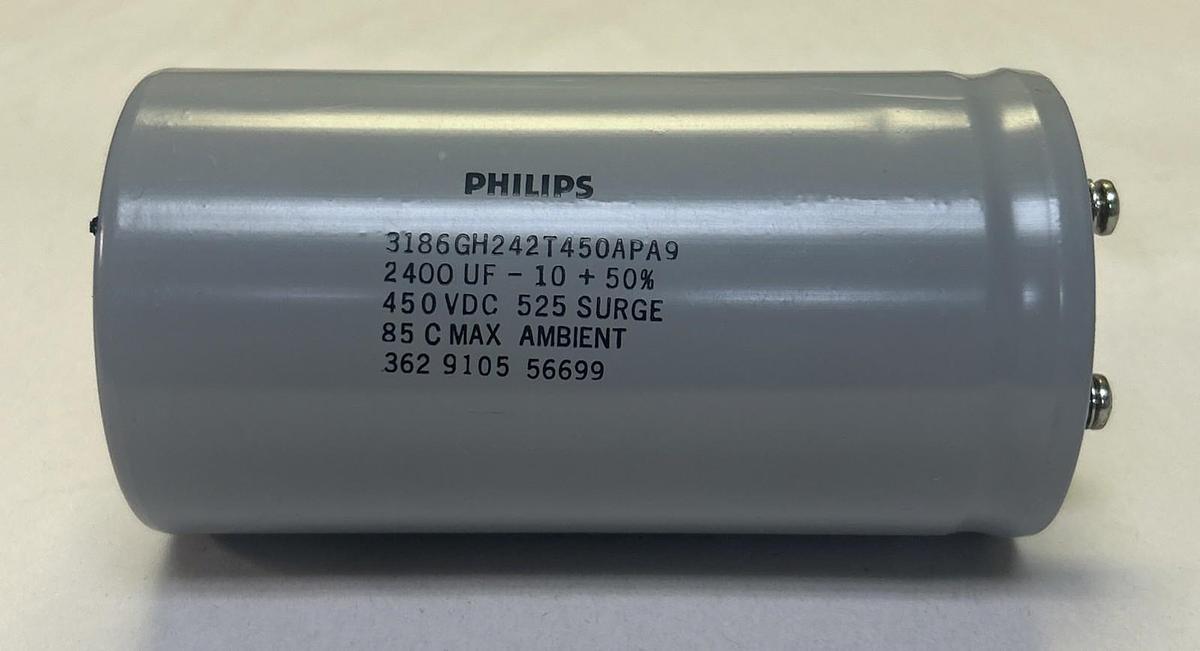 Used PHILIPS,3186GH242T450APA9,COMPACITOR 2400UF 450VDC