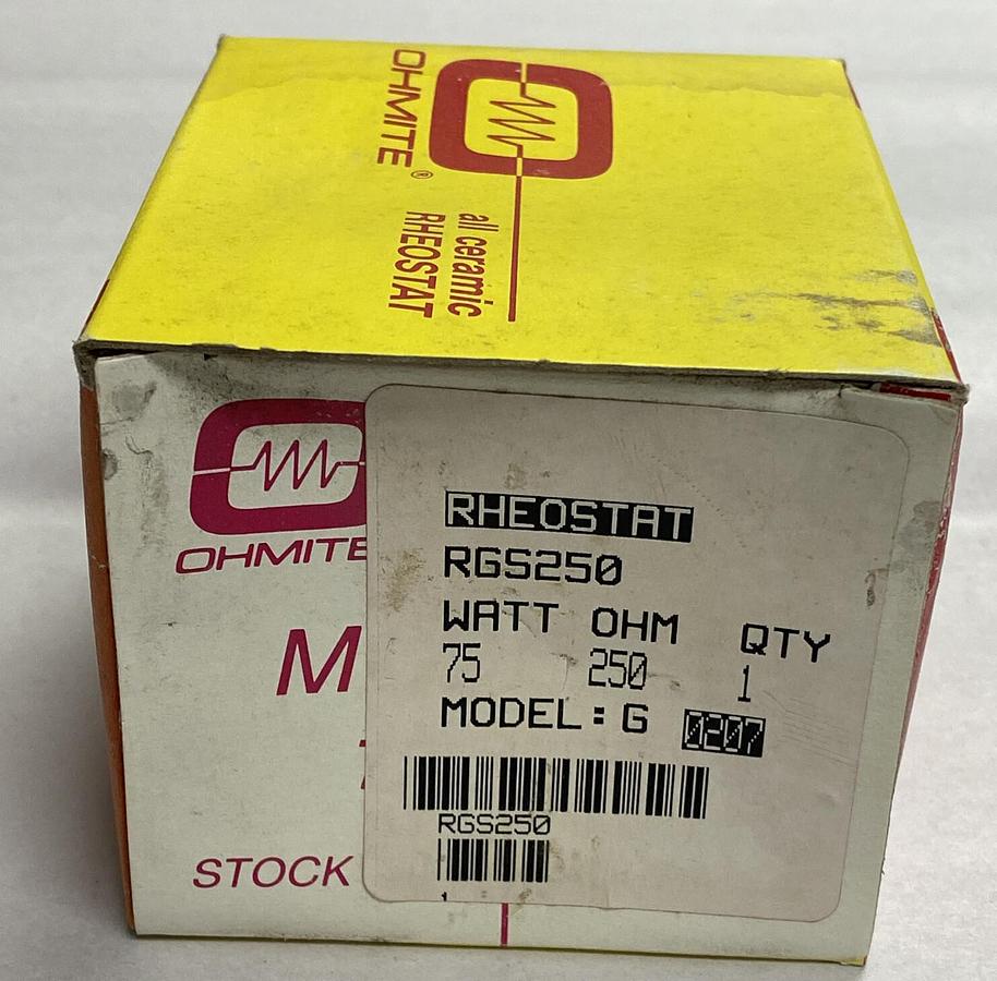 Ohmite,RGS250,Rheostat 75W 250 OHM NOS