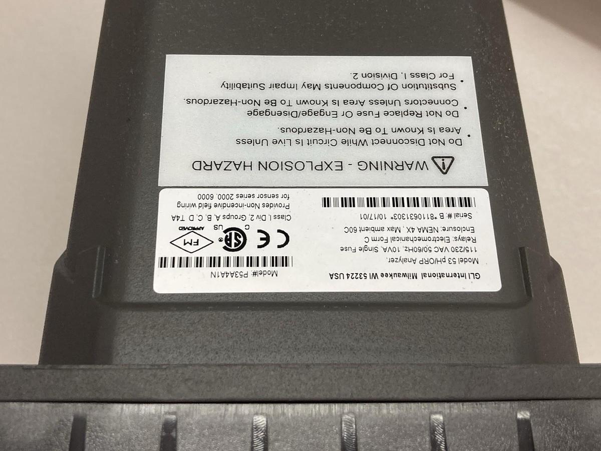 Used GLI International,Model P53A4A1N 53,Electrodeless Conductivity Analyzer