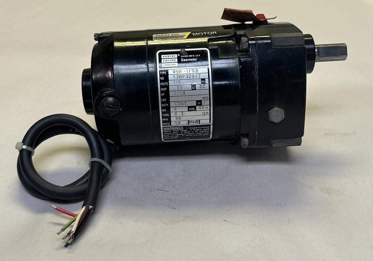 Used BODINE ELECTRIC,NSH-11D3,GEARMOTOR 1/50HP .33A 115V