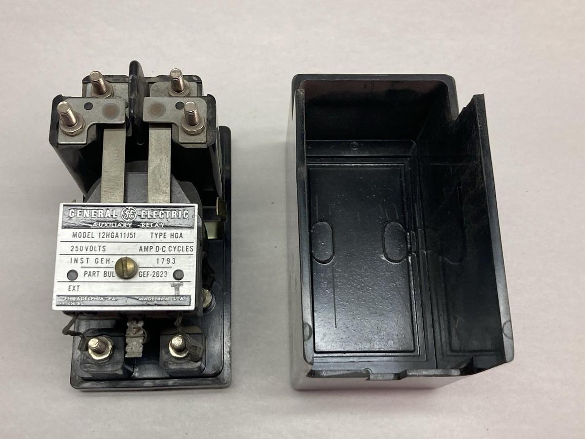 Used General Electric,12HGA11J51,Auxiliary Relay Type HGA 250V Amp D-C- Cycles