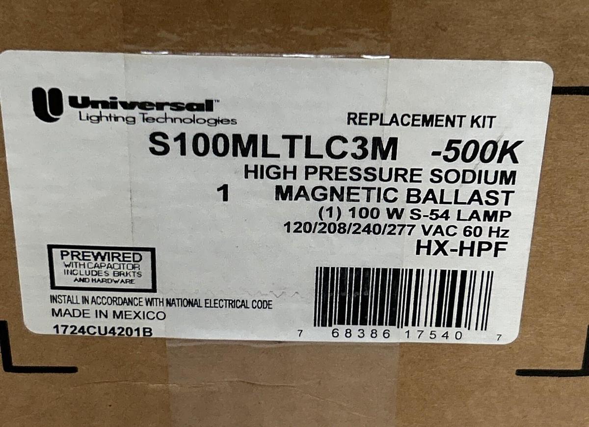 Used UNIVERSAL LIGHTING TECHNOLOGY,S100MLTLC3M-500K,BALLAST KIT NEW