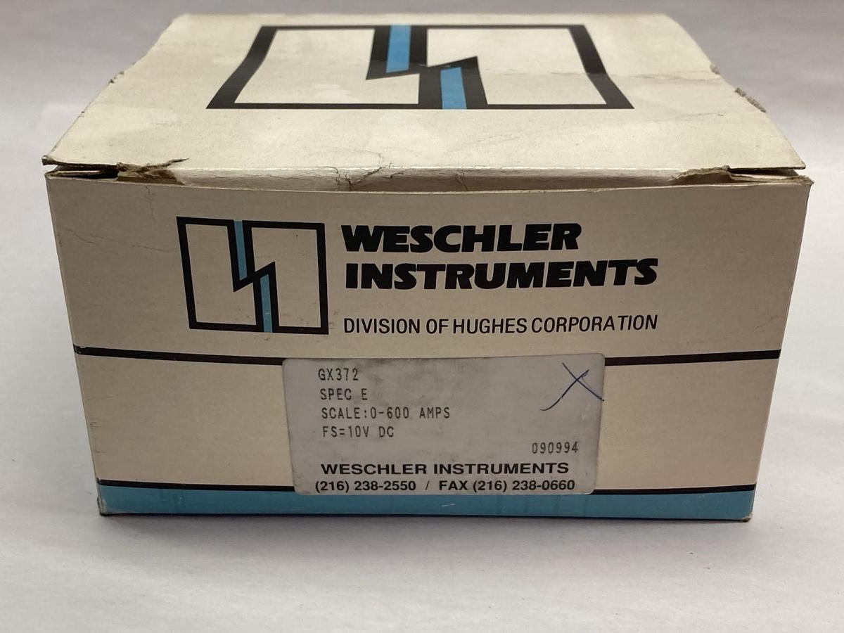 Weschler Instruments,GX-372,Panel Meter FS=10 DCV 0-600Amp