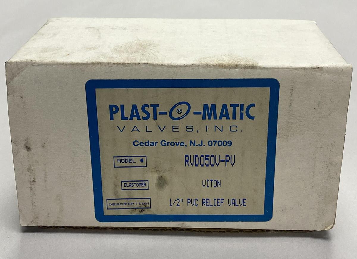 Plast-O-Matic,RDV050V-PV,1/2 INCH PVC Relief Valve NOS