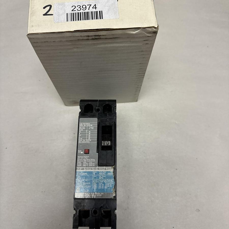 Used ITE,ED42B0070,70 Amp 2 Pole Circuit Breaker