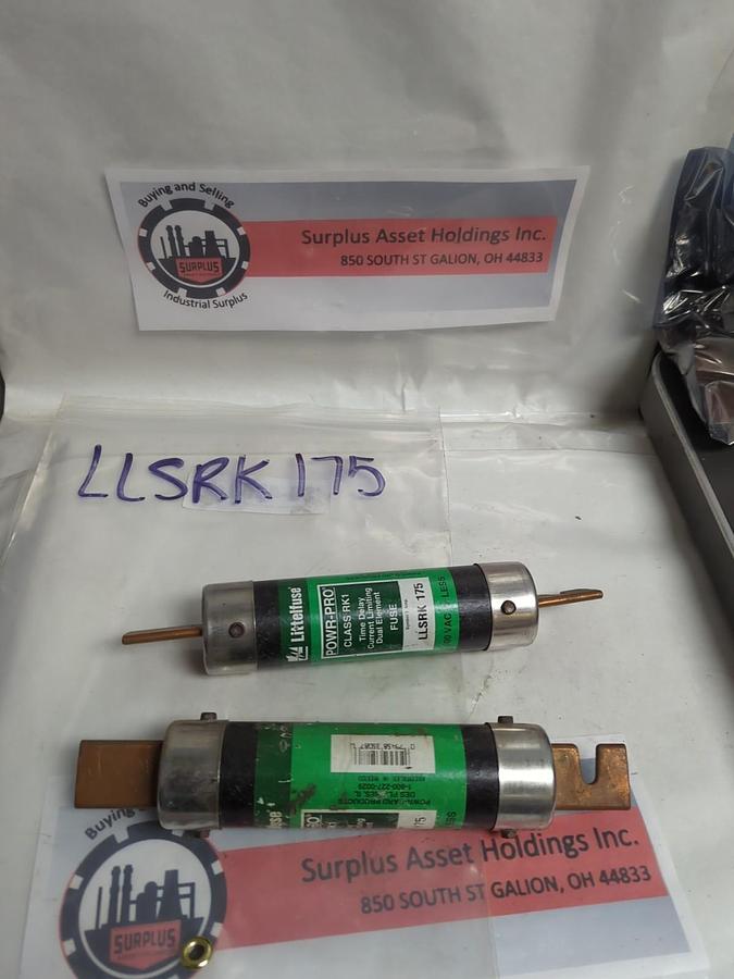 Used LITTELFUSE,LLSRK175,POWR-GARD 175 AMP FUSE LOT OF 2 PRE-OWNED