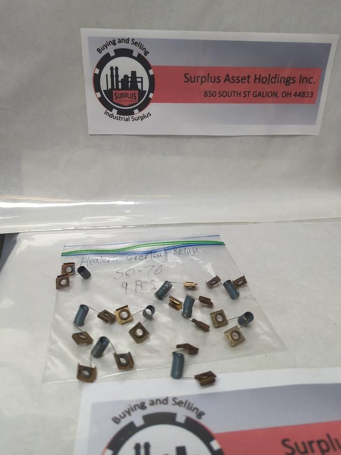 Used JOSLYN CLARK,S0-76,OVERLOAD THERMAL HEATER ELEMENT LOT OF 9 PRE-OWNED