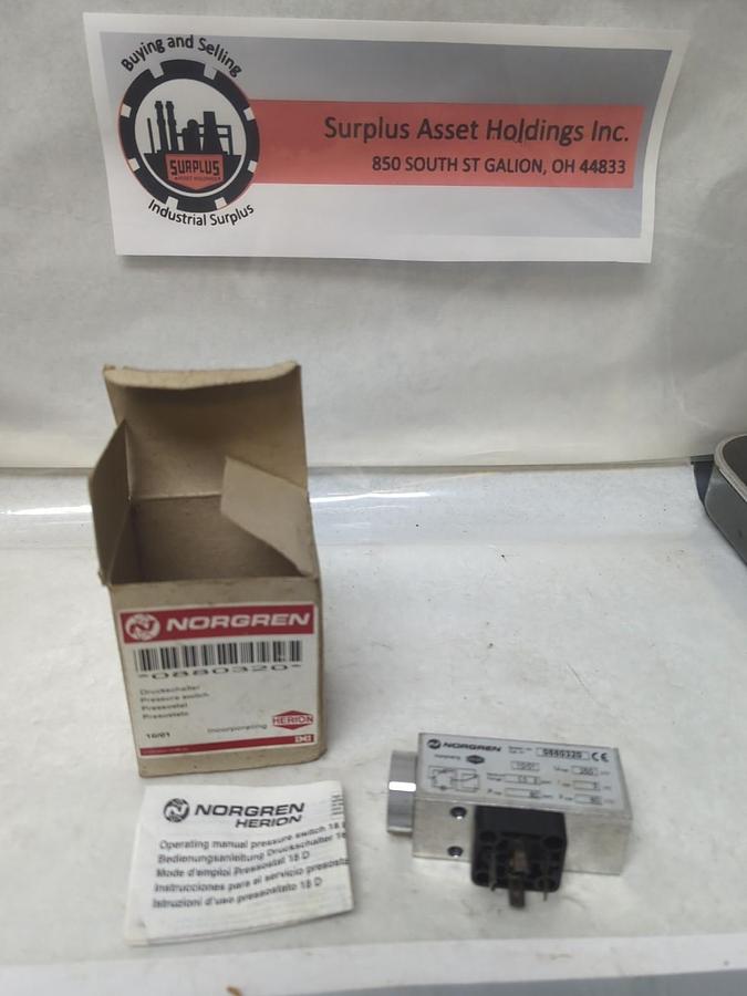 NORGREN,0880320,PRESSURE SWITCH 250V NOS