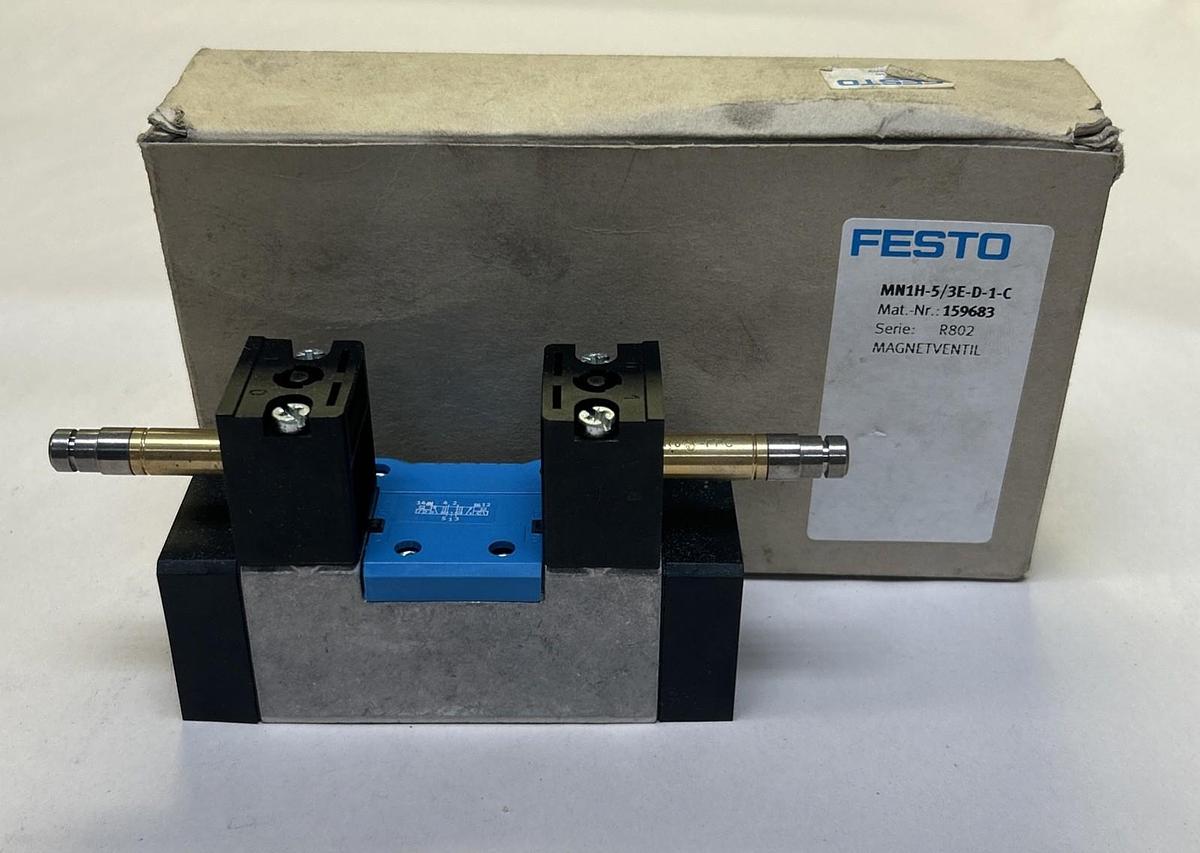 Used FESTO,MN1H-5/3E-D-1-C,SOLENOID VALVE NOS