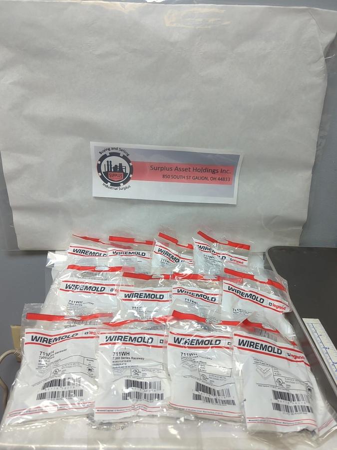 WIREMOLD/LEGRAND,711WH,SERIES 700 RACEWAY 90° FLAT ELBOW LOT OF 12 NEW