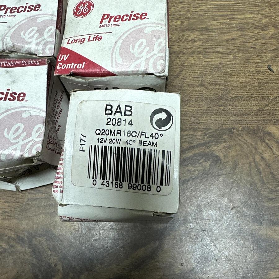 GE,BAB 20814,12v 20W 40Deg Beam LOT of 6