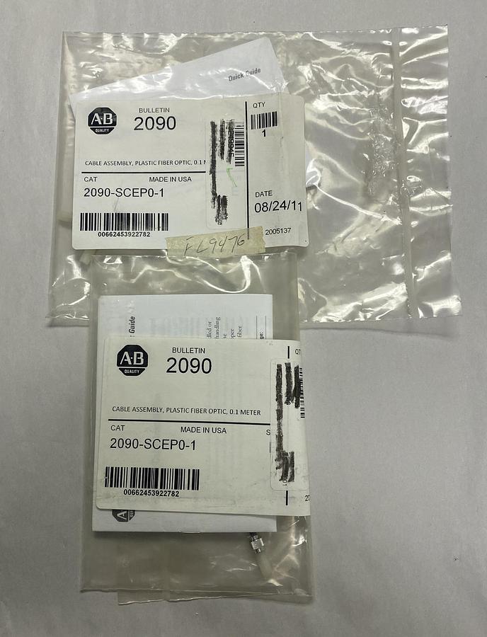 ALLEN BRADLEY,2090-SCEP0-1,FIBER-OPTIC CABLE LOT OF 2 NEW
