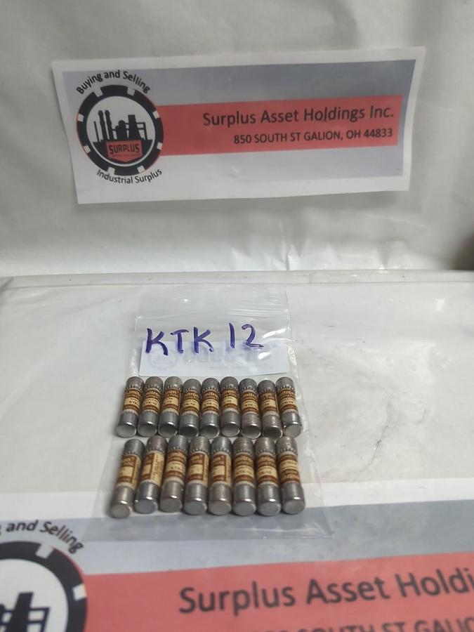 Used COOPER BUSSMANN,KTK-12,LIMITRON 12 AMP FUSE LOT OF 17 PRE-OWNED