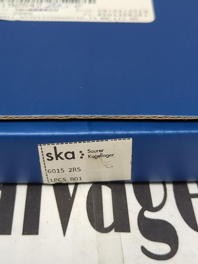 SAURER KUGELLAGER SKA,6015-2RS,DEEP GROOVE BALL BEARING 75MM X 115MM NOS