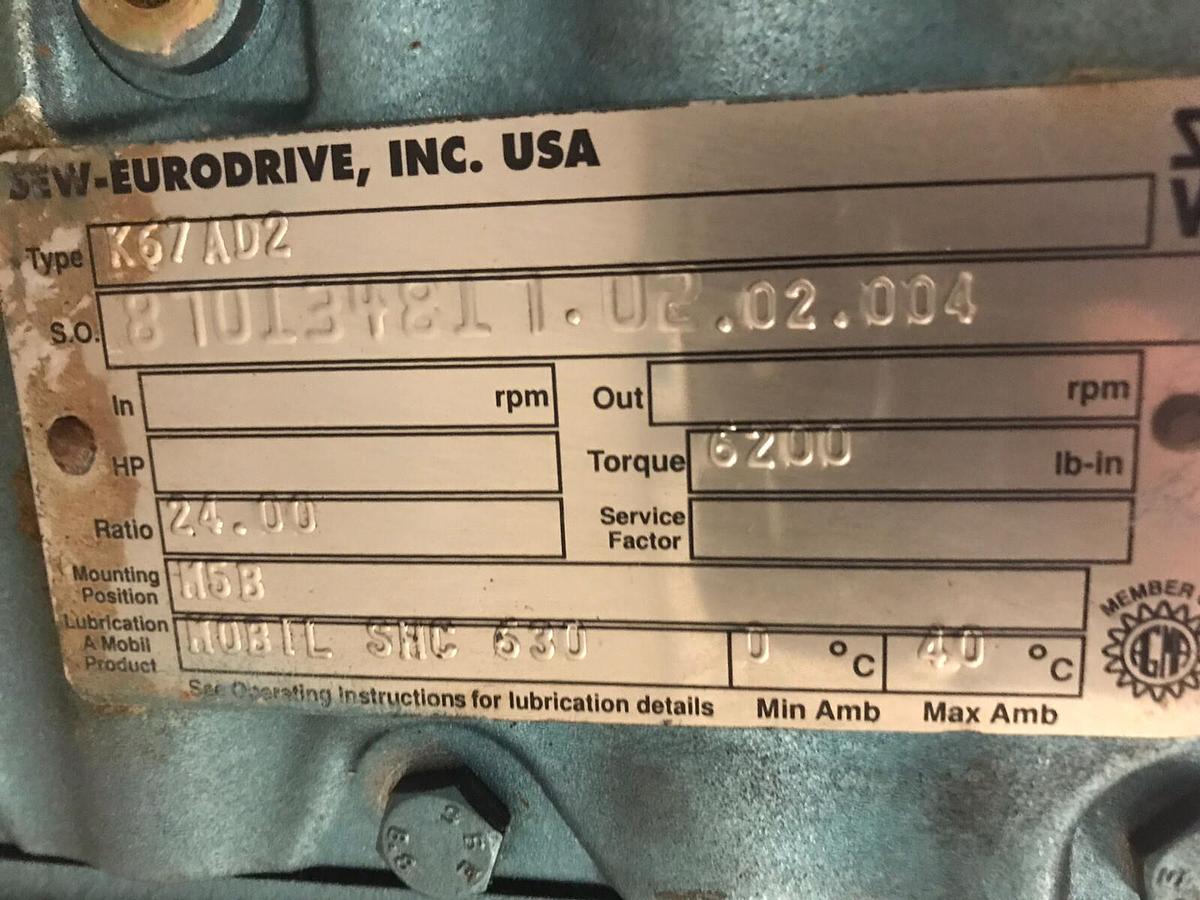SEW Eurodrive,K67AD2,Gear Drive Ratio 24.00