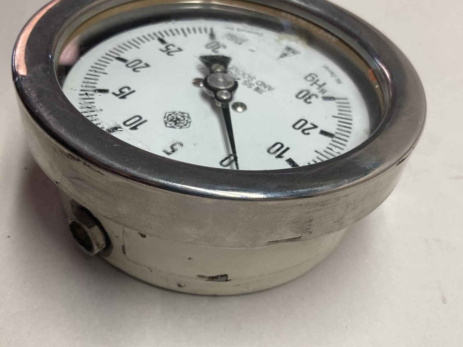 Used McDaniel Controls,30Hg-0-30OPsi,Pressure Gauge 316 SS Tube and Socket
