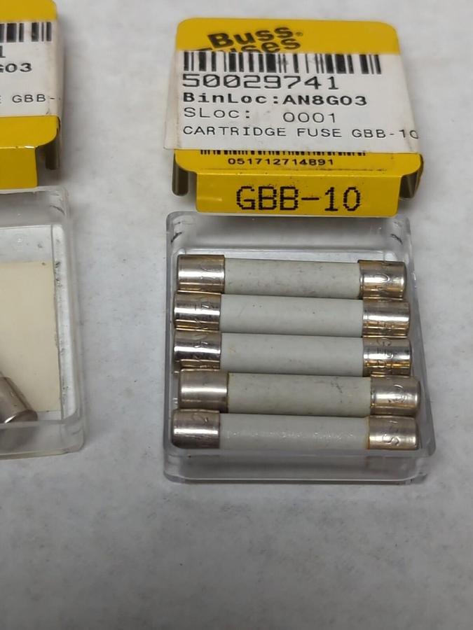 COOPER BUSSMANN,GBB-10,CERAMIC FUSES LOT OF 7 NOS
