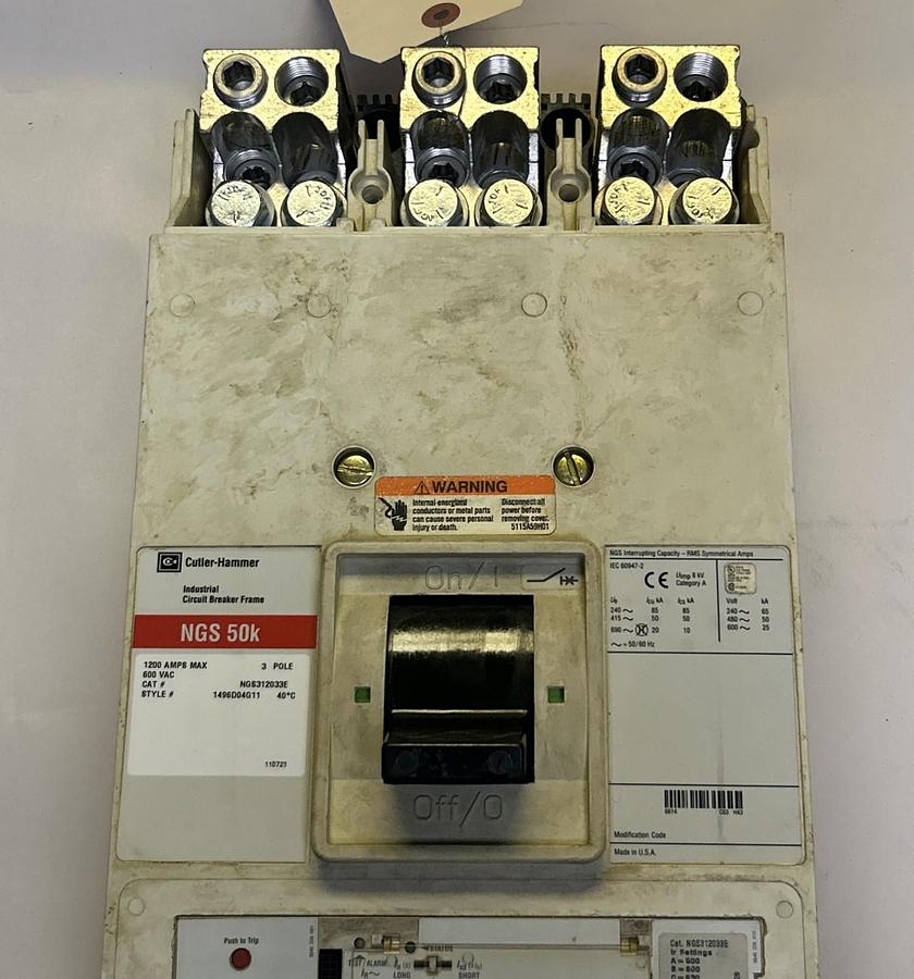 Used EATON CUTLER-HAMMER,NGS312033E,CIRCUIT BREAKER 1200AMP 600V 3P
