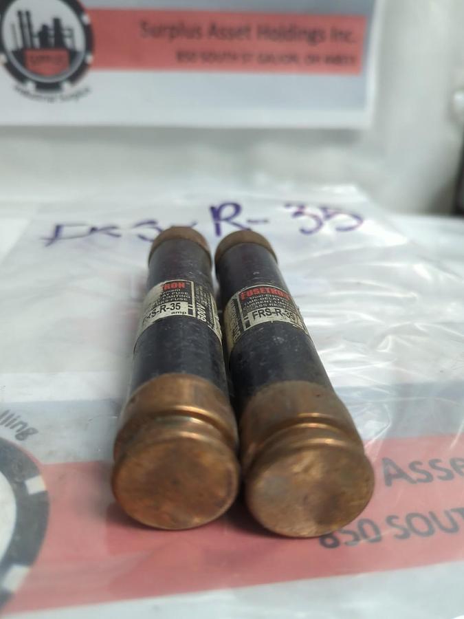Used COOPER BUSSMANN,FRS-R-35,FUSETRON FUSE 35 AMP LOT OF 2 PRE-OWNED