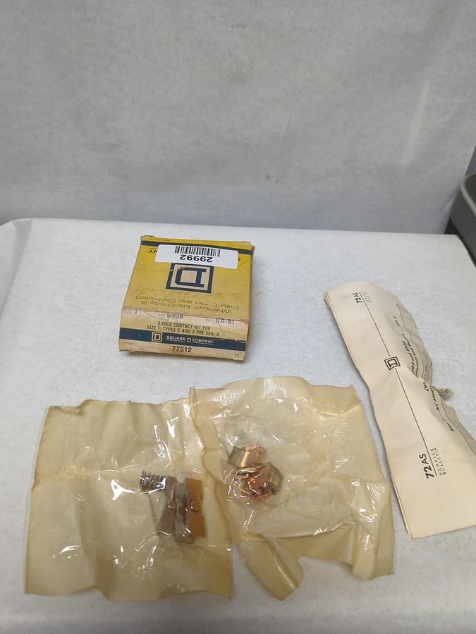 SQUARE D,SA-81,3-POLE CONTACT KIT FOR SIZE 1 TYPE C & S NOS