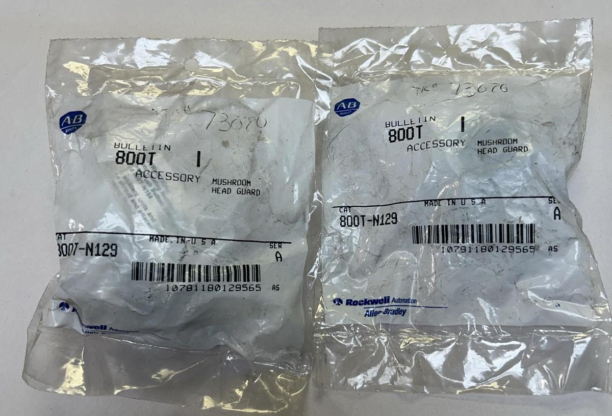 ALLEN BRADLEY,800T-N129,MUSHROOM HEAD GUARD LOT OF 2 NEW