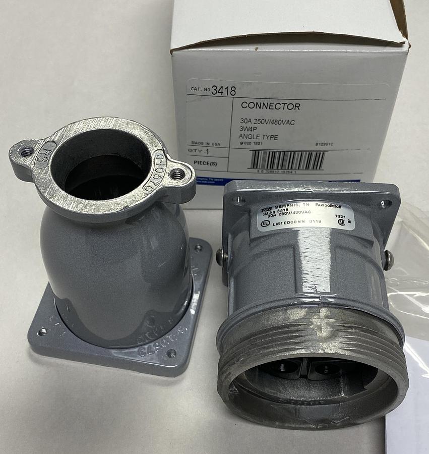 Used THOMAS & BETTS,3418,CONNECTOR 30A 3P4W 480VAC NEW