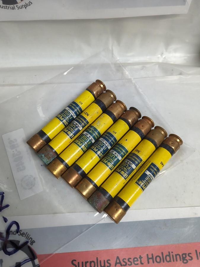 Used COOPER BUSSMANN,LPS-RK-20SP,LOW-PEAK 20 AMP FUSE LOT OF 7 PRE-OWNED