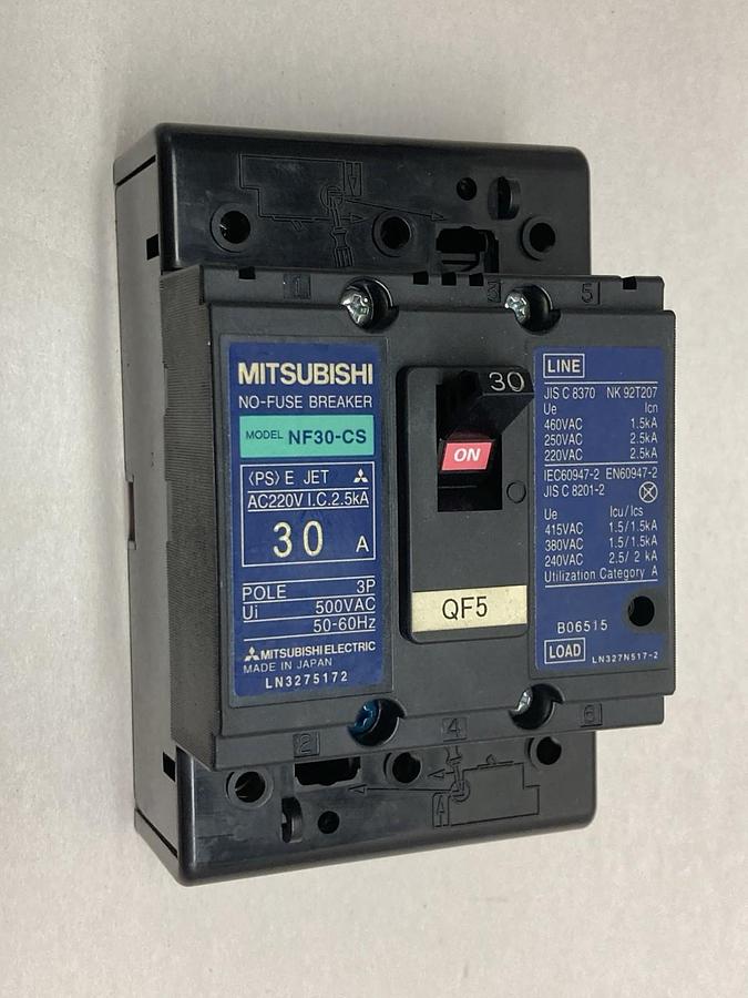 Used Mitsubishi,NF30-CS,3-Pole Circuit Breaker 30A