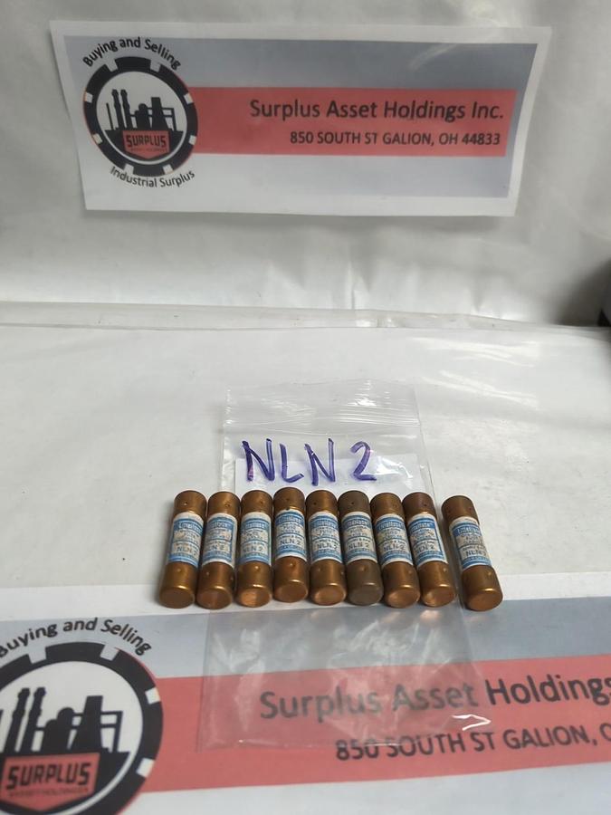 Used LITTELFUSE,NLN2,ONE-TIME 2 AMP FUSE LOT OF 9 PRE-OWNED