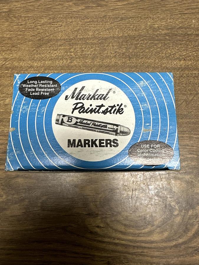 Used Markal Paintstik,80220-B,Red Solid Marking Crayon Box of 12