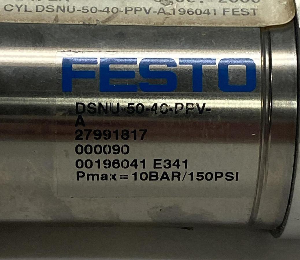 FESTO,DSNU-50-40-PPV-A,ROUND CYLINDER 150PSI NOS