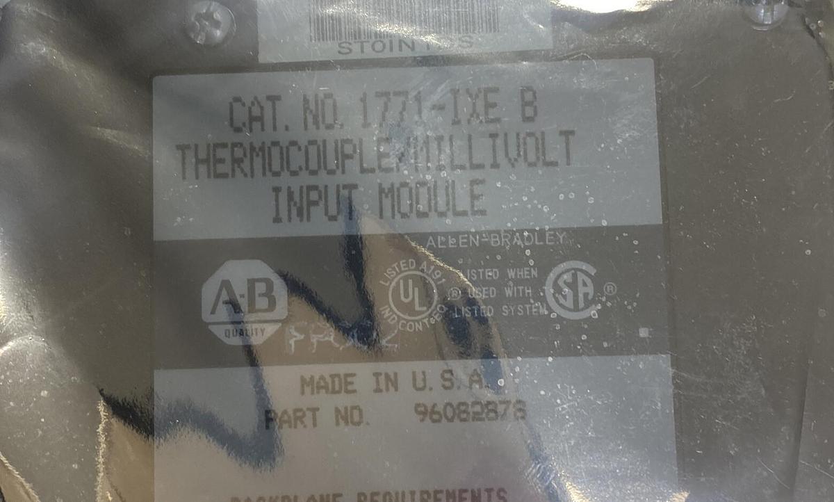 Used ALLEN BRADLEY,1771-IXE,SER B THERMOCOUPLE-MILLIVOLT INPUT MODULE REFURBISHED