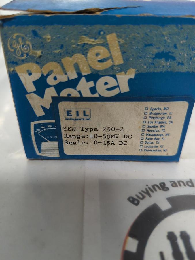 GE/YOKOGAWA,250-2,PANEL METER 0-15DC NOS