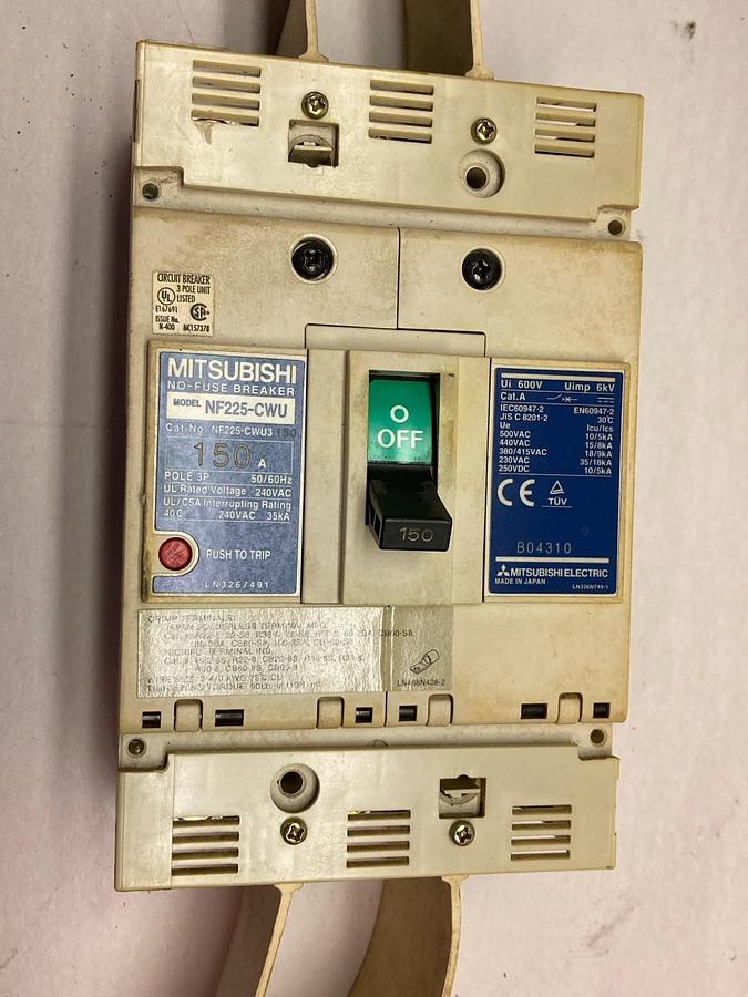 Used Mitsubishi,NF225-CWU,No-Fuse Breaker 150A