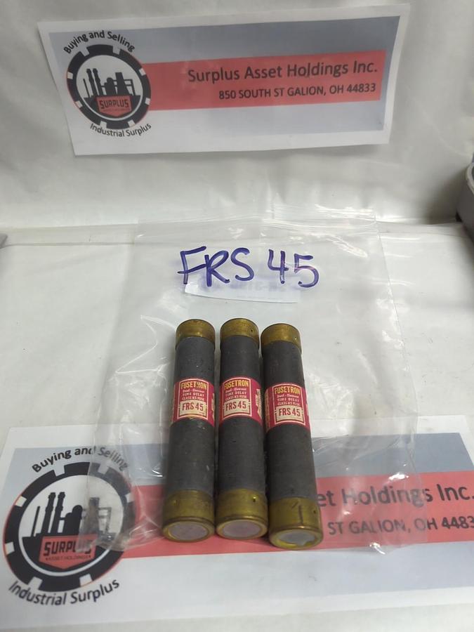 Used COOPER BUSSMANN,FRS-45,FUSETRON 45 AMP FUSE LOT OF 3 PRE-OWNED