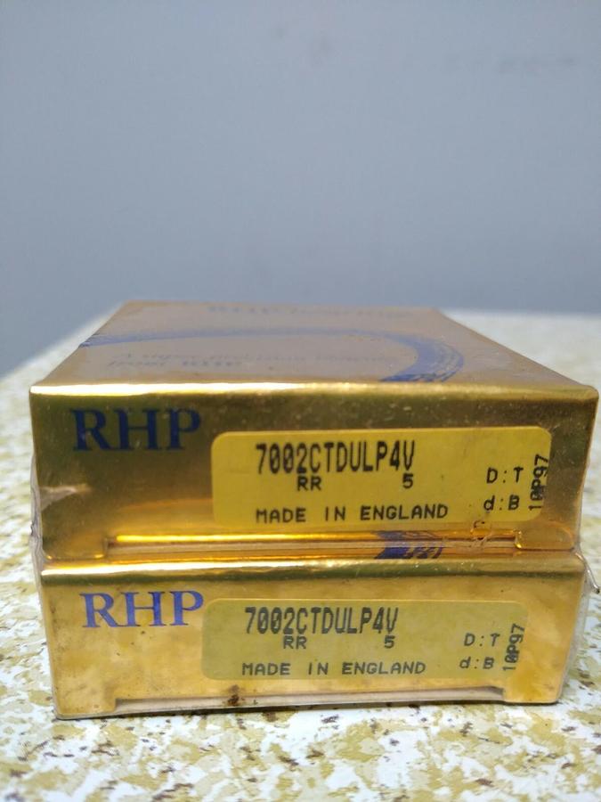 Used RHP,7002CTDULP4V,Super Precision Bearing Set of 2 NOS