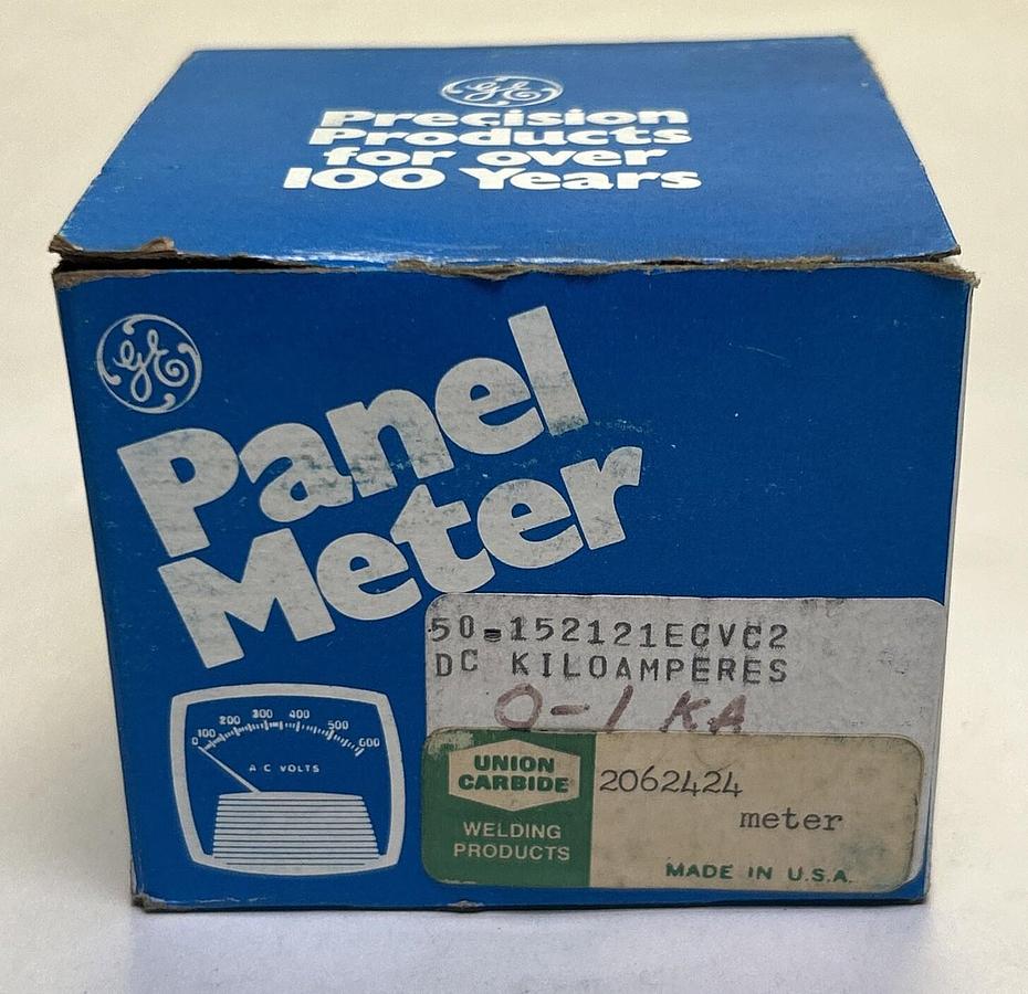 GENERAL ELECTRIC,50-152121ECVC2,PANEL METER 0-1 DC KILOAMPERES NOS