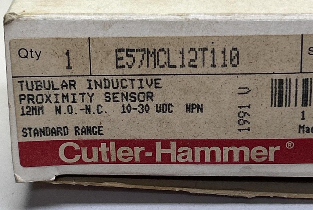CUTLER-HAMMER,E57MCL12T110,TUBULAR INDUCTIVE PROXIMITY SENSOR NOS