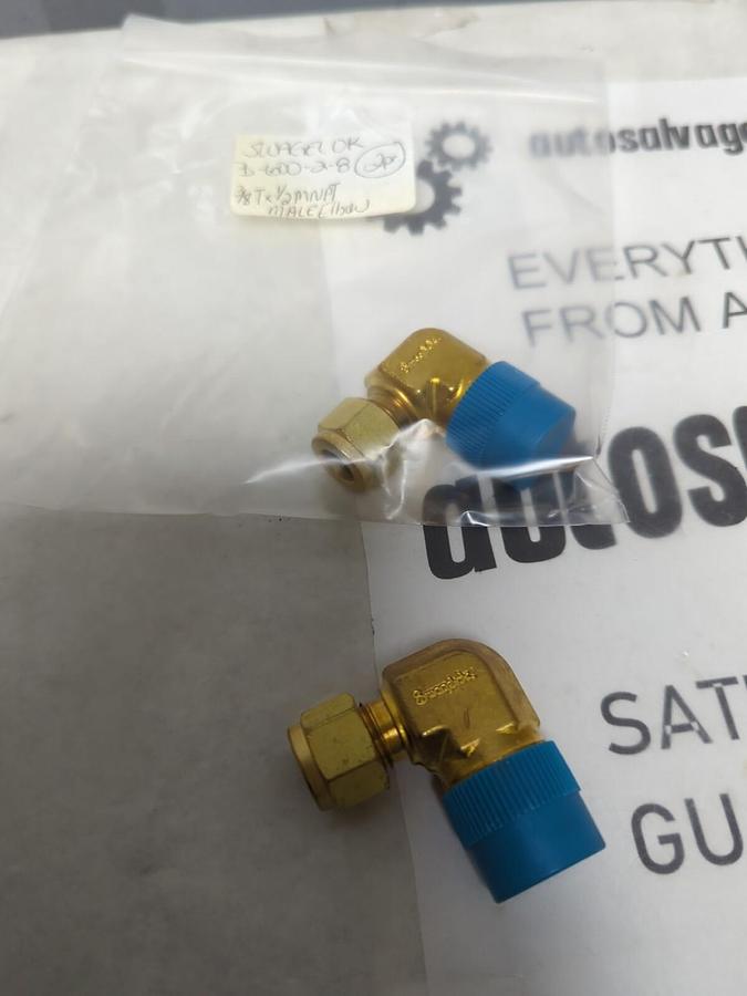 SWAGELOK,B-600-2-8,3/8TX1/2MNPT MALE ELBOW LOT OF 2 NOS