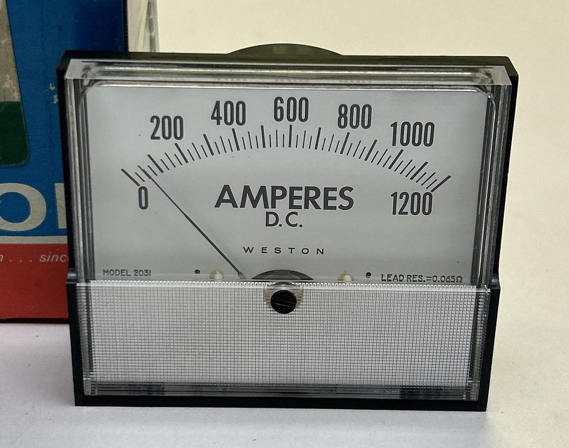 WESTON,2031,PANEL METER 0-1200 DC AMPERES NOS