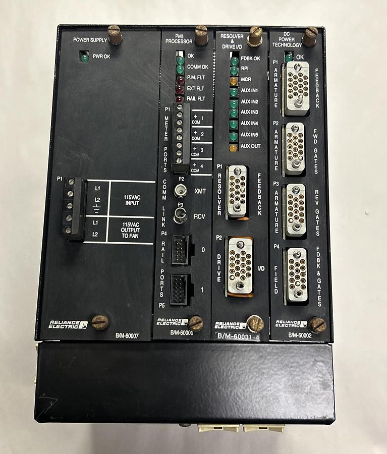Used RELIANCE,805401-1S,INTERFACE RACK MODULE W/ B/M-60007 60000 60031-4 60002