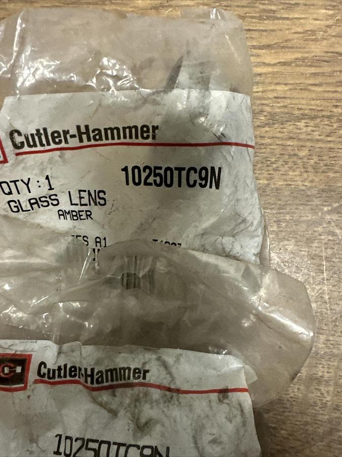 Used Cutler-Hammer,10250TC9N,Amber Glass Lens LOT of 3
