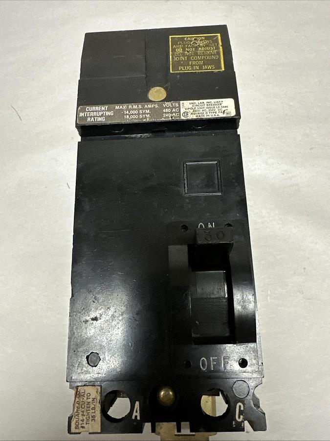 Used Square-D,FA24030AC,30 Amp 2 Pole Circuit Breaker