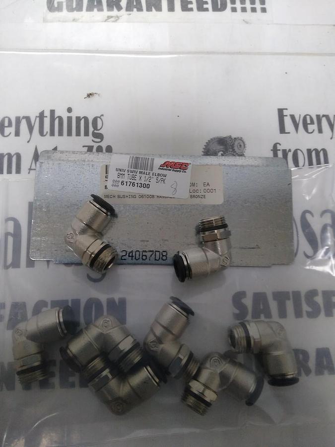 UNBRANDED,61761300,TUBE MALE SWIVEL ELBOW 8MMX1/2" LOT OF 8 NOS